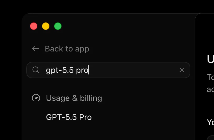 GPT-5.5 Pro Spotted in Codex App Settings