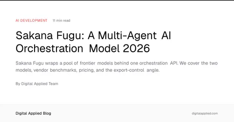 사카나 AI 'Fugu': 소버린 AI인가, 빌려온 SOTA인가